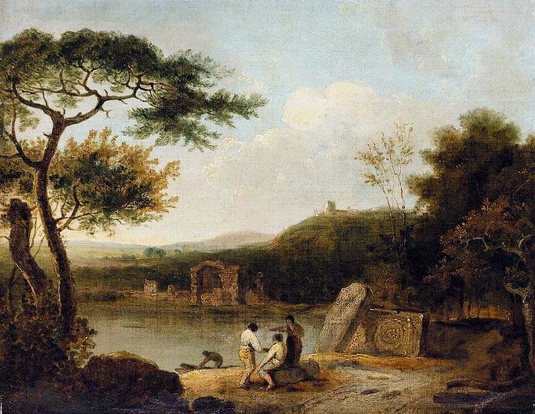 Richard Wilson Lake Avernus I, by Richard Wilson, oil painting image